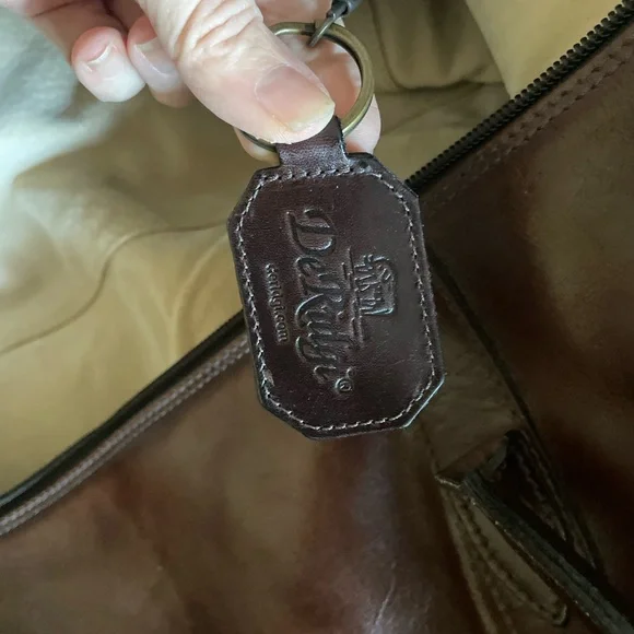 Large Leather Duffle Satchel Bag - Dark Brown - Like New - Istanbul - DeRidgi